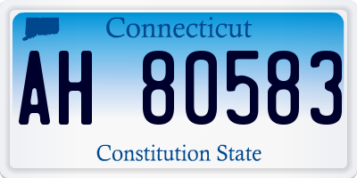 CT license plate AH80583