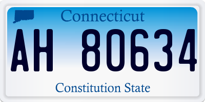 CT license plate AH80634