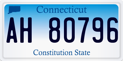 CT license plate AH80796