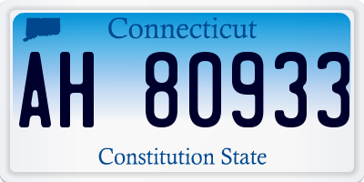 CT license plate AH80933