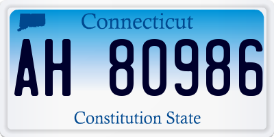 CT license plate AH80986
