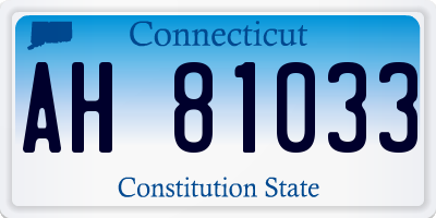 CT license plate AH81033