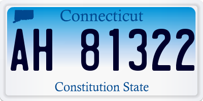 CT license plate AH81322