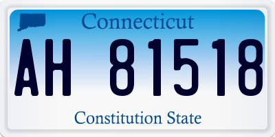 CT license plate AH81518