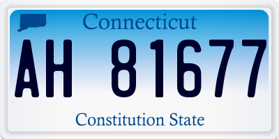 CT license plate AH81677
