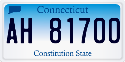 CT license plate AH81700