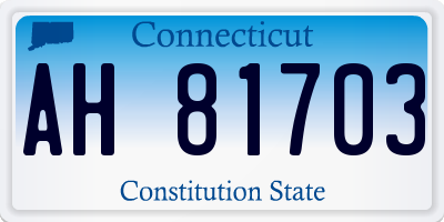 CT license plate AH81703