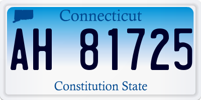 CT license plate AH81725
