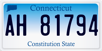 CT license plate AH81794