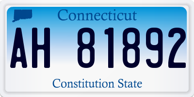 CT license plate AH81892