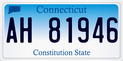 CT license plate AH81946