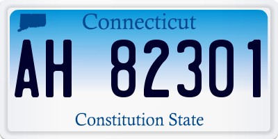 CT license plate AH82301