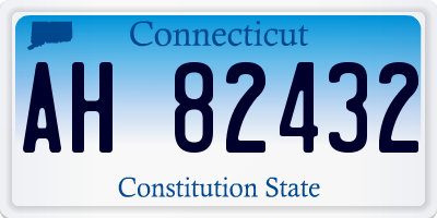CT license plate AH82432