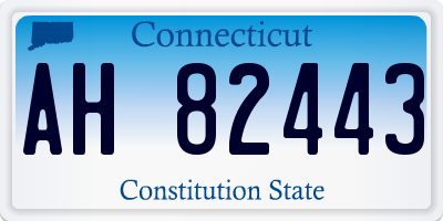 CT license plate AH82443