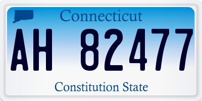 CT license plate AH82477