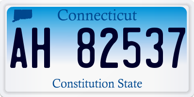 CT license plate AH82537