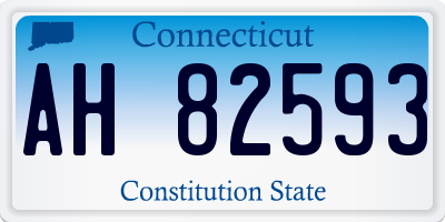 CT license plate AH82593