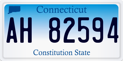 CT license plate AH82594