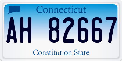 CT license plate AH82667