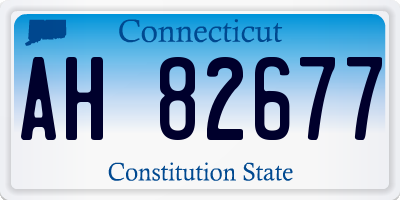 CT license plate AH82677