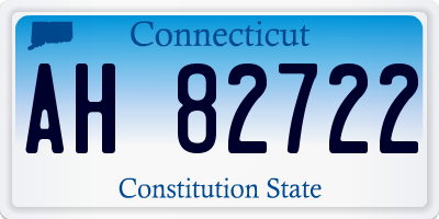 CT license plate AH82722
