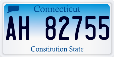 CT license plate AH82755
