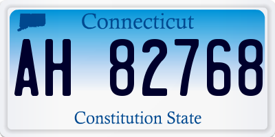 CT license plate AH82768
