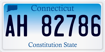 CT license plate AH82786