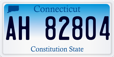 CT license plate AH82804