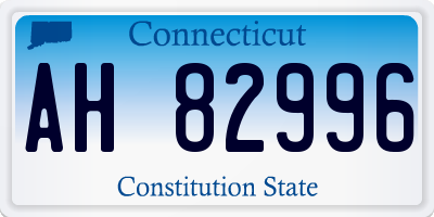 CT license plate AH82996