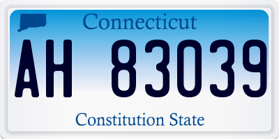 CT license plate AH83039