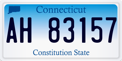 CT license plate AH83157