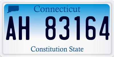 CT license plate AH83164