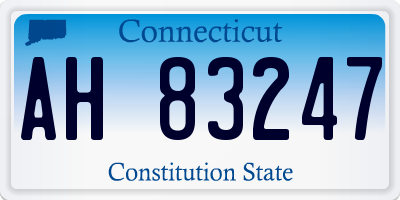 CT license plate AH83247