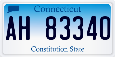 CT license plate AH83340