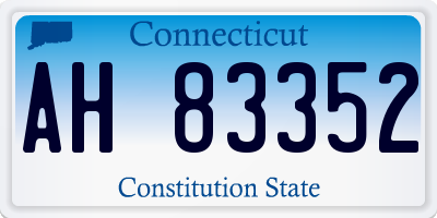 CT license plate AH83352