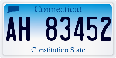 CT license plate AH83452
