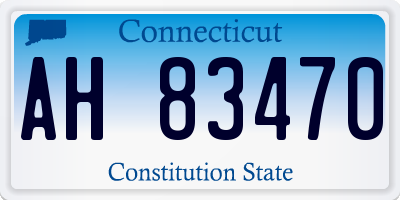 CT license plate AH83470
