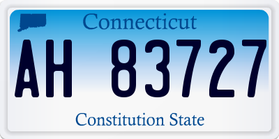 CT license plate AH83727