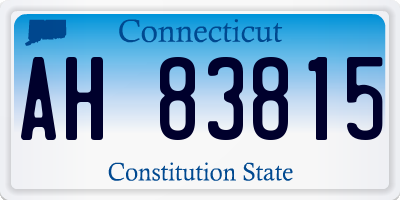 CT license plate AH83815