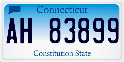 CT license plate AH83899