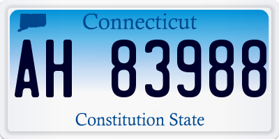 CT license plate AH83988