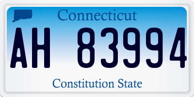 CT license plate AH83994