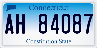 CT license plate AH84087