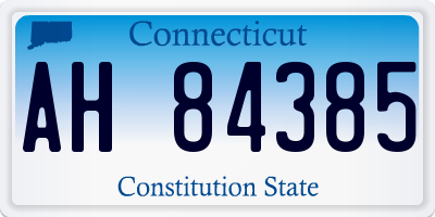 CT license plate AH84385