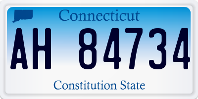 CT license plate AH84734