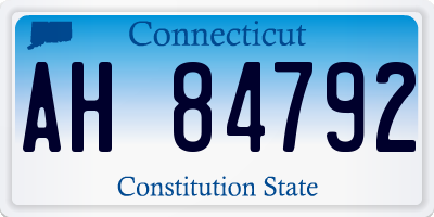 CT license plate AH84792