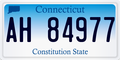 CT license plate AH84977