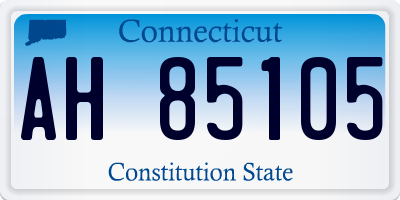 CT license plate AH85105