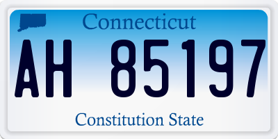 CT license plate AH85197